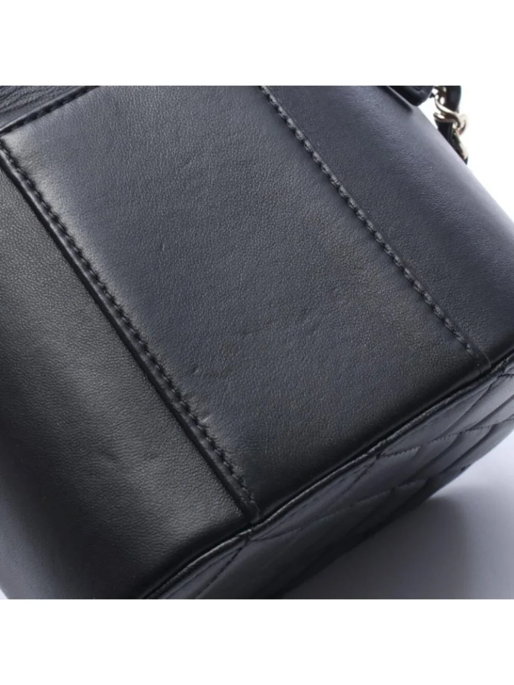 Chanel Shoulder Bag Crystal Mania Quilted CC Logo Vanity 2-Way Black Lambskin